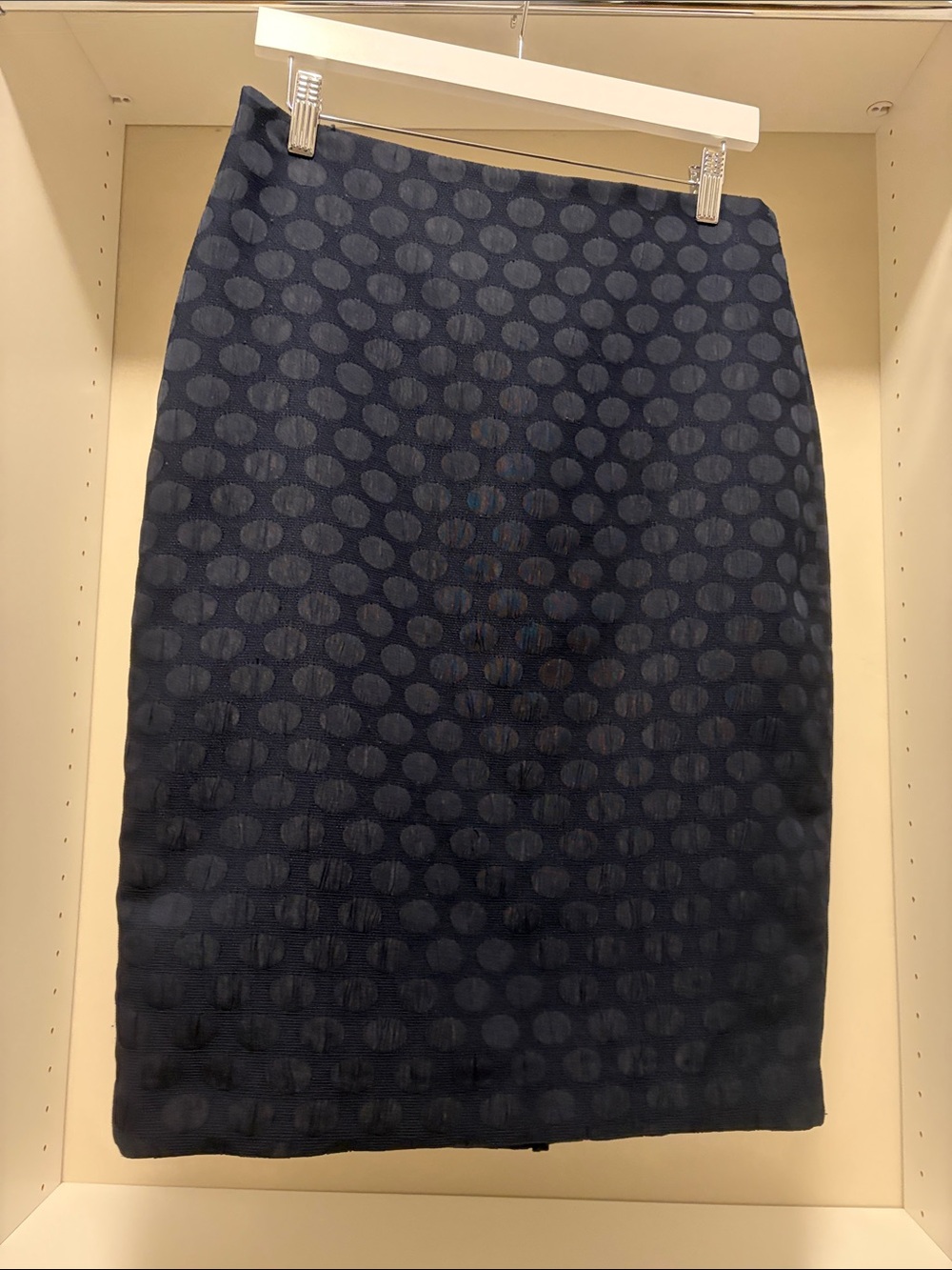 Banana Republic Navy Dot-Textured Pencil Skirt